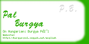 pal burgya business card